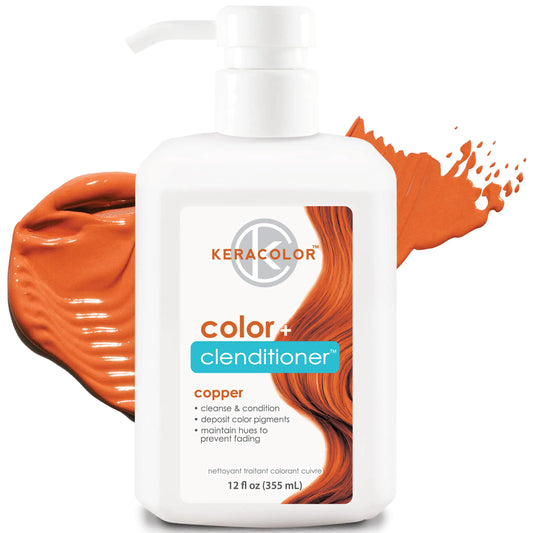 Keracolor Clenditioner Hair Dye (22 Colors) Semi Permanent Hair Color Depositing Conditioner, 12 Fl Oz Copper