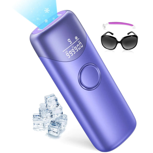 Laser Hair Removal with 5℃ Ice Cooling, Painless IPL Laser Hair Removal Device 3 In 1 Ubroo At Home Hair Remover Machine for Women Men Electrolysis Permanent Epilator on Face Body Depilation (Purple) Purple