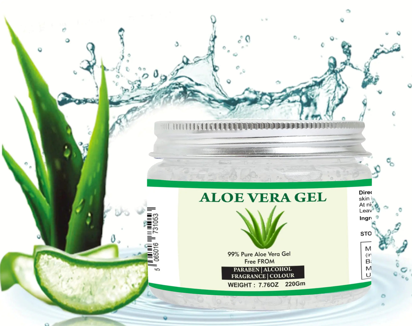 Aloe Vera Gel | 100% Pure Natural Aloe Gel | For Moisturizing Face Skin & Hair Care,Durable Moisturizing Hydrating Soothing | Non-Sticky (7.76 oz) 7.76 Ounce (Pack of 1)