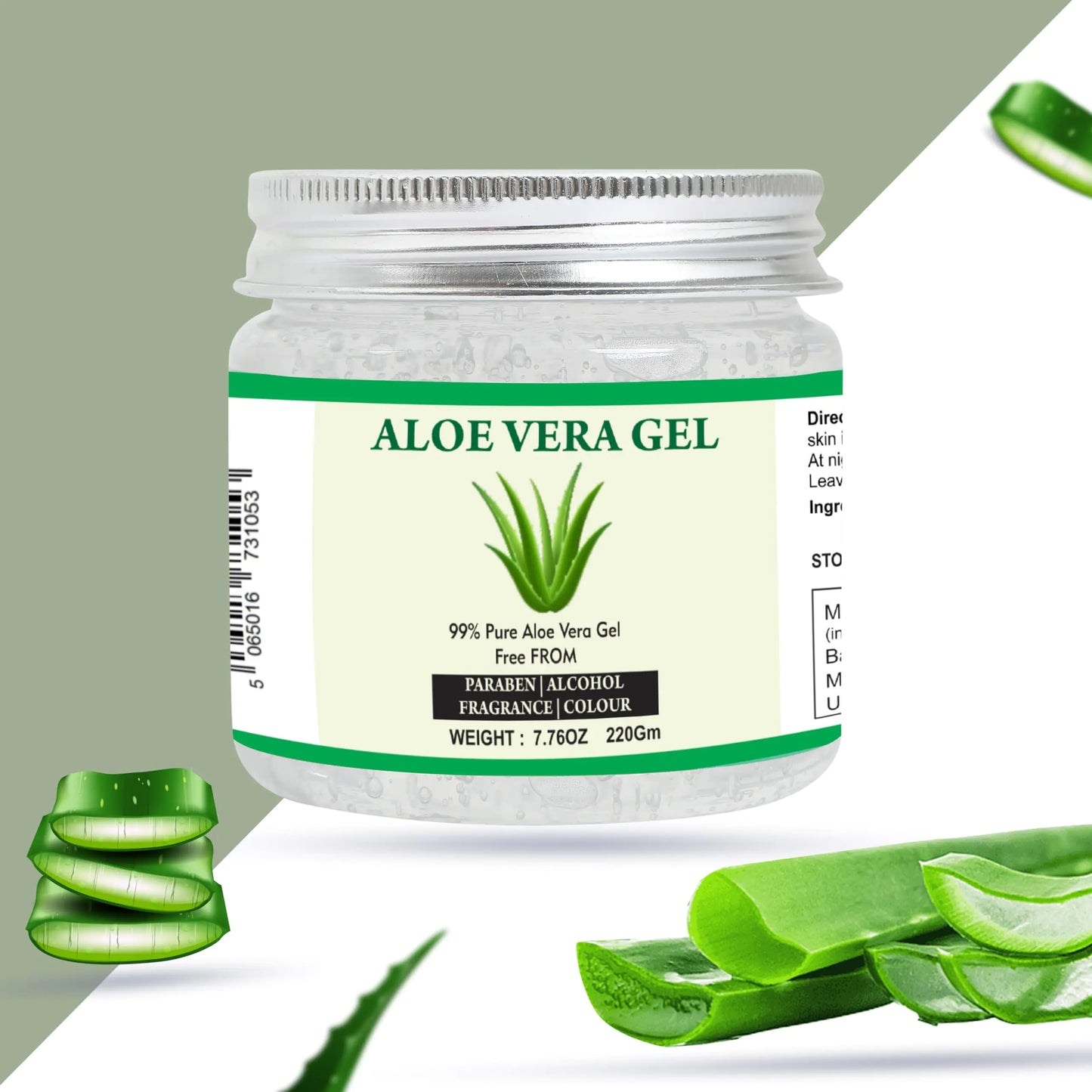 Aloe Vera Gel | 100% Pure Natural Aloe Gel | For Moisturizing Face Skin & Hair Care,Durable Moisturizing Hydrating Soothing | Non-Sticky (7.76 oz) 7.76 Ounce (Pack of 1)